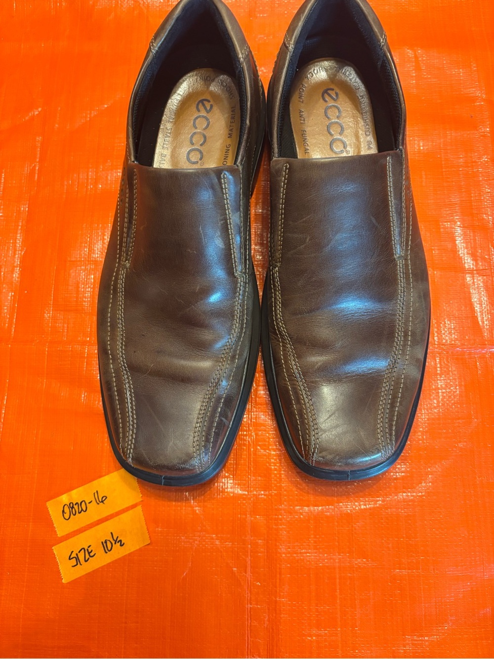 Ecco Men’s Dark Brown Leather Slip-On Loafers